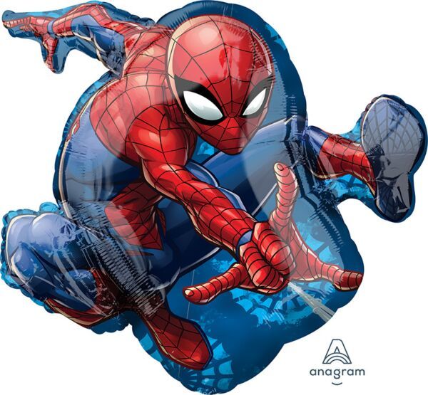Spider-Man - 29&quot; Helium Filled Foil Shaped Balloon, Ribbon