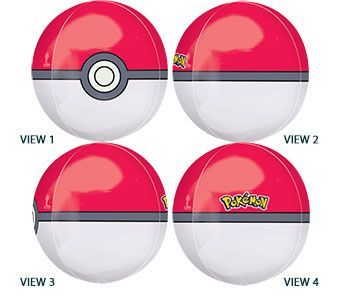 Pokemon Orbz - 15&quot; Helium Filled Foil Shaped Balloon, Ribbon
