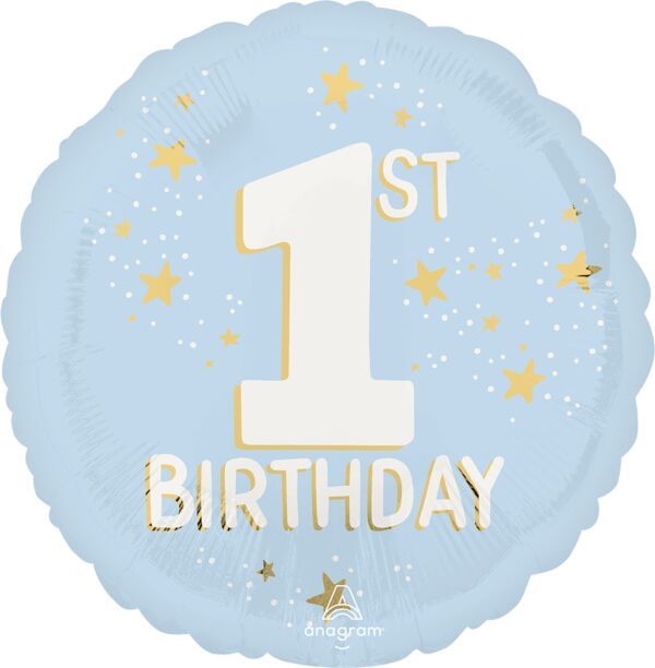 Little Mister One-derful 1st Birthday - 17&quot; Helium Filled Foil Balloon, Ribbon