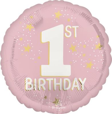 Little Miss One-derful 1st Birthday - 17&quot; Helium Filled Foil Balloon, Ribbon