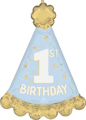 Little Mister One-derful 1st Birthday - 34&quot; Helium Filled Foil Balloon, Ribbon