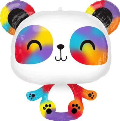 Panda - 24&quot; Helium Filled Foil Shaped Balloon, Ribbon