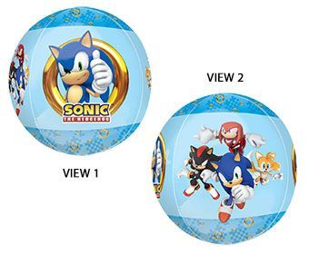 Sonic the Hedgehog 2 Orbz - 15&quot; Helium Filled Foil Shaped Balloon, Ribbon