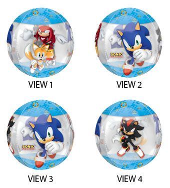 Sonic the Hedgehog Orbz - 15&quot; Helium Filled Foil Shaped Balloon, Ribbon