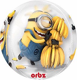 Despicable Me Orbz - 15&quot; Helium Filled Foil Shaped Balloon, Ribbon