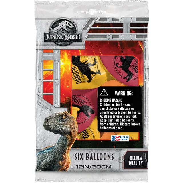Jurassic World - 12&quot; Latex Balloons Pkg 8ct