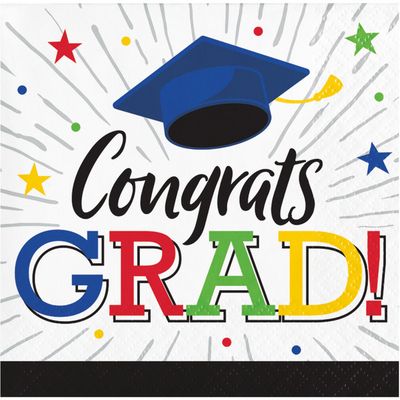 Hats Off Grad - Bev Napkins 16ct