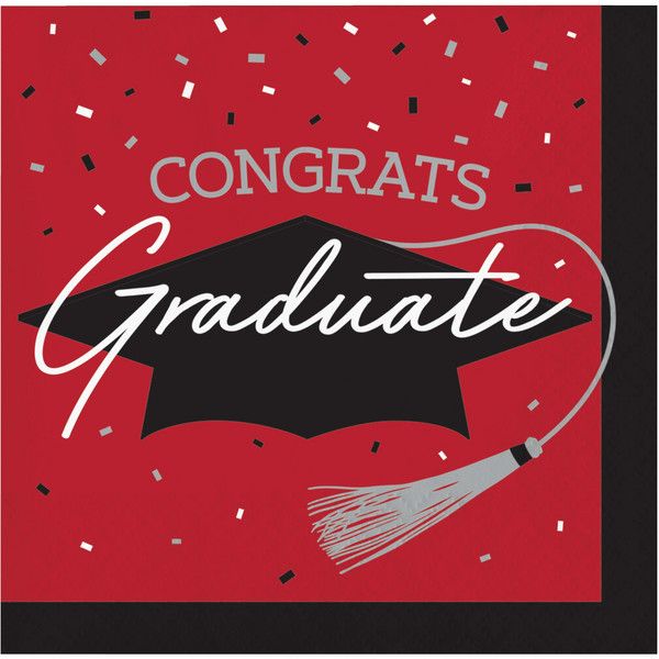 School Spirit - Beverage Napkins Red 36ct