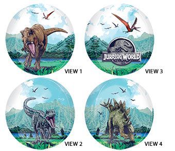 Jurassic World Orbz - 15&quot; Helium Filled Foil Balloon, Ribbon
