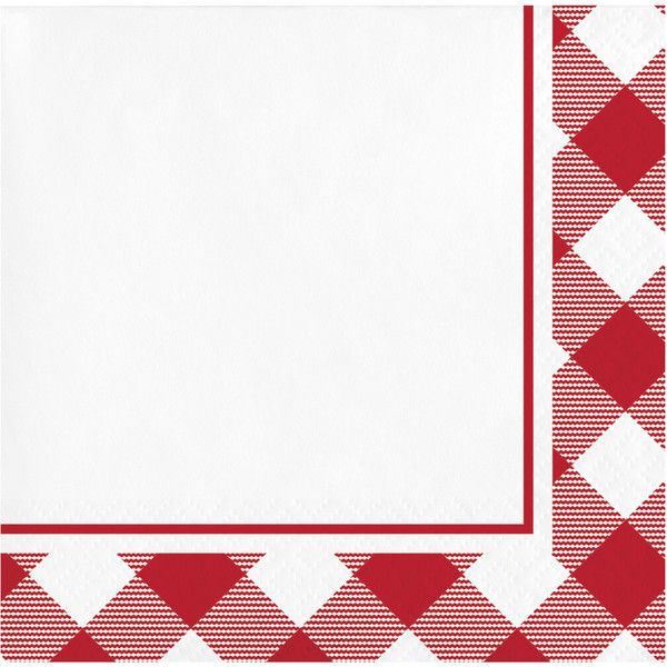 Classic Red Gingham - Beverage Napkins 16ct