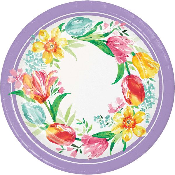 Beautiful Blooms - 7&quot; Dessert Plate 8 Ct
