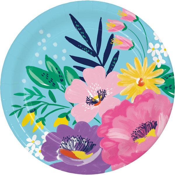 Fresh Florals - 7&quot; Dessert Plate 8 Ct