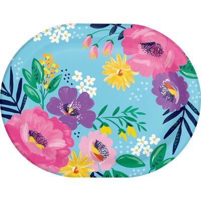 Fresh Florals -  12&quot; Oval Platter 8 Ct