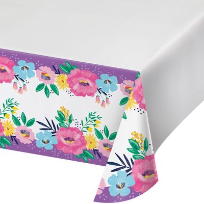Fresh Florals - Paper Tablecover 54&quot; x 96&quot;