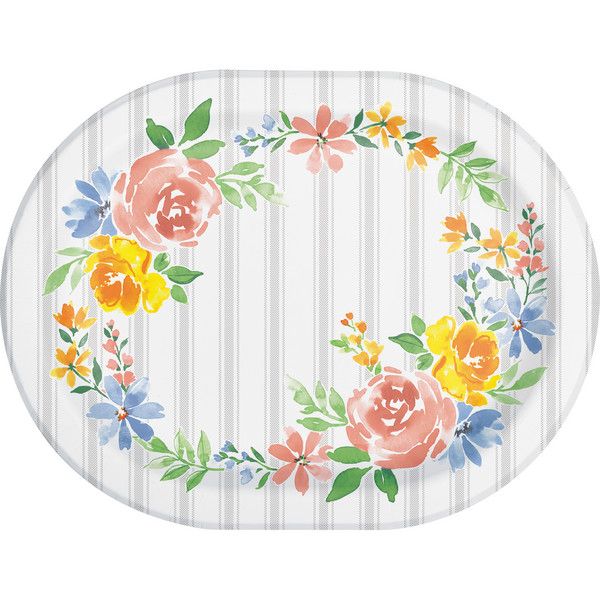Spring Cottage -  12&quot; Oval Platter 8 Ct