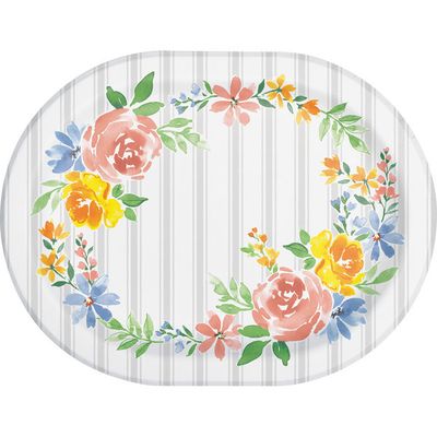Spring Cottage -  12&quot; Oval Platter 8 Ct