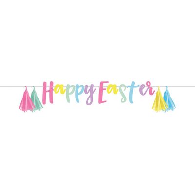 Happy Easter - Banner w/Tassels 5" x 5.5'