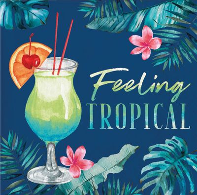Summer Breeze Beverage Napkin - Tropical 16ct