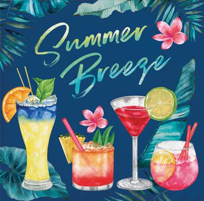 Summer Breeze Beverage Napkin - Summer 16ct