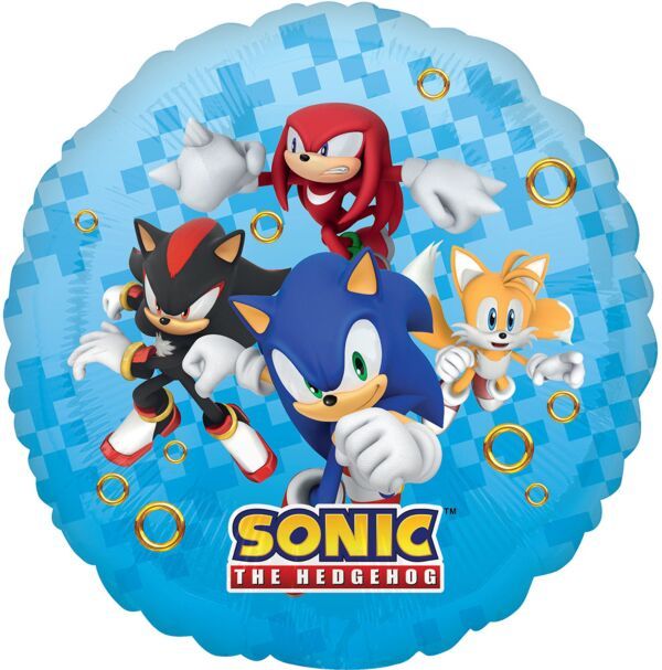 Sonic the Hedgehog 2 - 17&quot; Helium Filled Foil Shaped Balloon, Ribbon