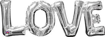 Love Silver - 25&quot; x 9&quot; Phrase Airfill