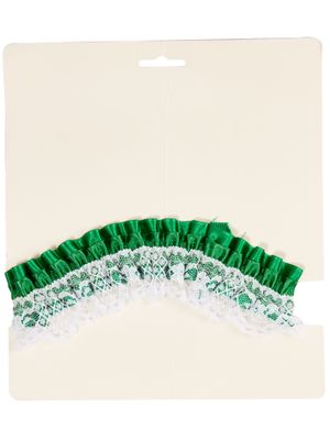 Lace Leg Garter Green And White