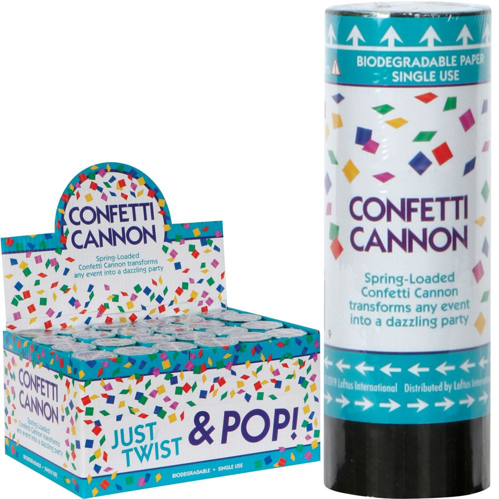 Biodegradable Confetti Cannon - 4&quot; Multi-colored