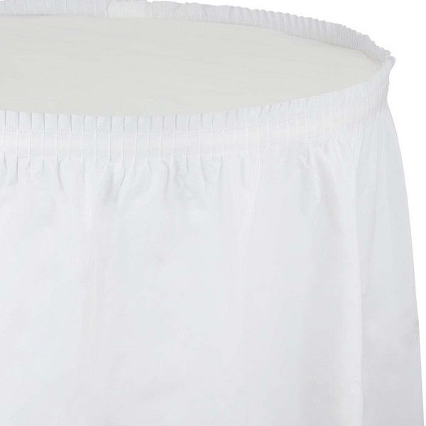 Plastic Tableskirt White 14&#39;