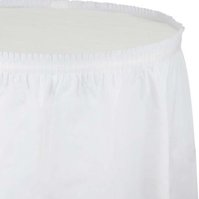 Plastic Tableskirt White 14&#39;