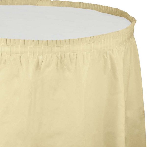 Plastic Tableskirt Ivory 14&#39;
