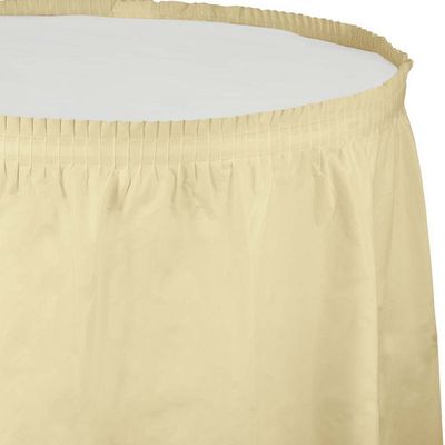 Plastic Tableskirt Ivory 14&#39;