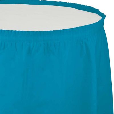 Plastic Tableskirt Turquoise 14&#39;