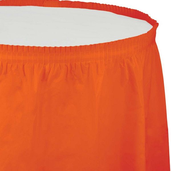 Plastic Tableskirt Sunkissed Orange 14&#39;