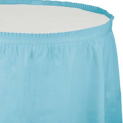 Plastic Tableskirt Pastel Blue 14&#39;