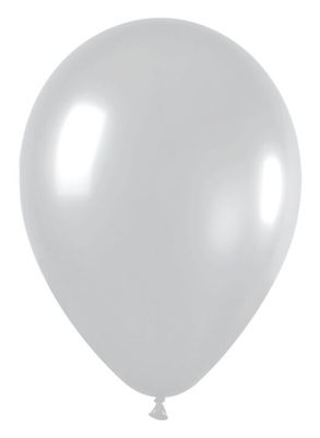 Metallic Silver 5&quot; Latex - 100 Ct Bag
