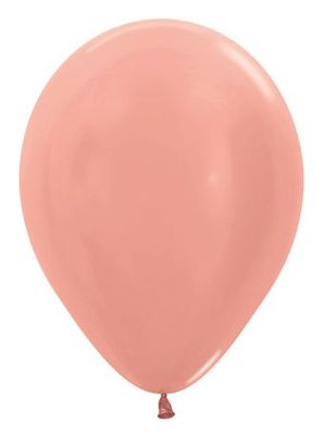 Metallic Rose Gold 5&quot; Latex - 100 Ct Bag