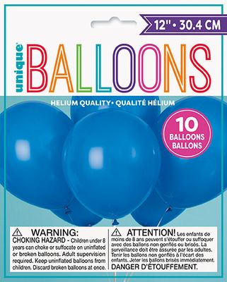 Royal Blue 12&quot; latex Balloons 10 Ct