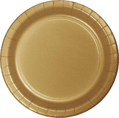 10&quot; Paper Dinner Plate Glittering Gold 24 Ct