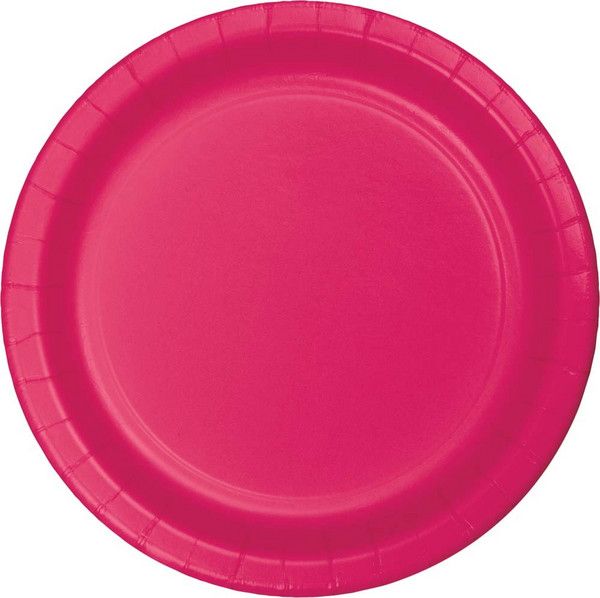 10&quot; Paper Dinner Plate Hot Magenta 24 Ct