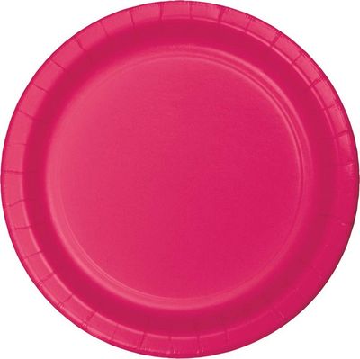 10&quot; Paper Dinner Plate Hot Magenta 24 Ct