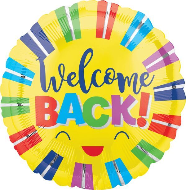 Welcome Back Stripes - 17&quot; Helium Filled Foil  Shaped Balloon, Ribbon
