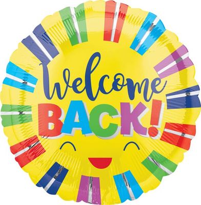 Welcome Back Stripes - 17&quot; Helium Filled Foil  Shaped Balloon, Ribbon