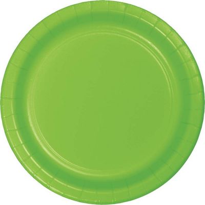 7&quot; Paper Dessert Plate Fresh Lime 24 Ct