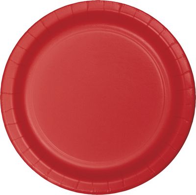 7&quot; Paper Dessert Plate Classic Red 24 Ct