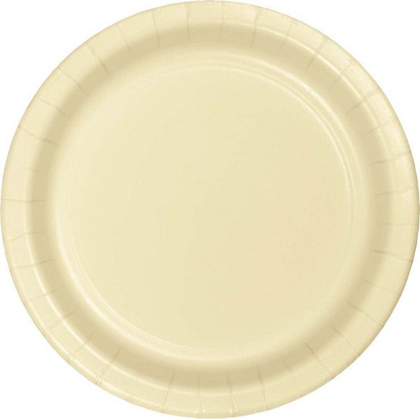 7&quot; Paper Dessert Plate Ivory 24 Ct