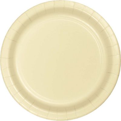 7&quot; Paper Dessert Plate Ivory 24 Ct