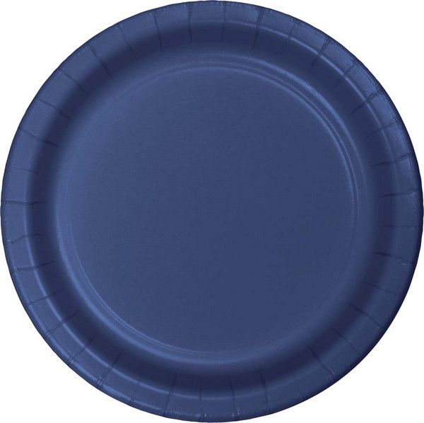 7&quot; Paper Dessert Plate Navy 24 Ct