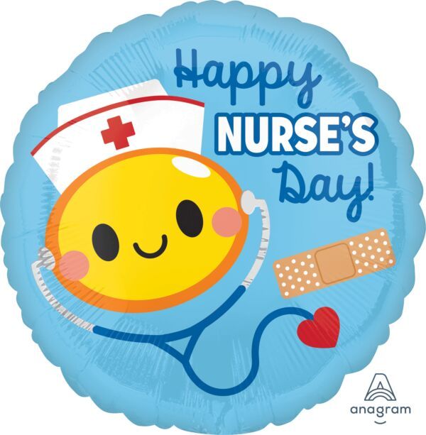 Happy Nurse&#39;s Day - 17&quot; Helium Filled Foil  Shaped Balloon, Ribbon