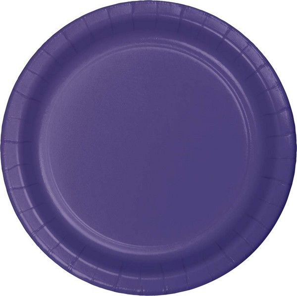 7&quot; Paper Dessert Plate Purple 24 Ct