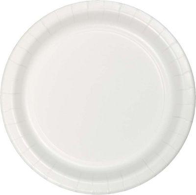 7&quot; Paper Dessert Plate White 24 Ct